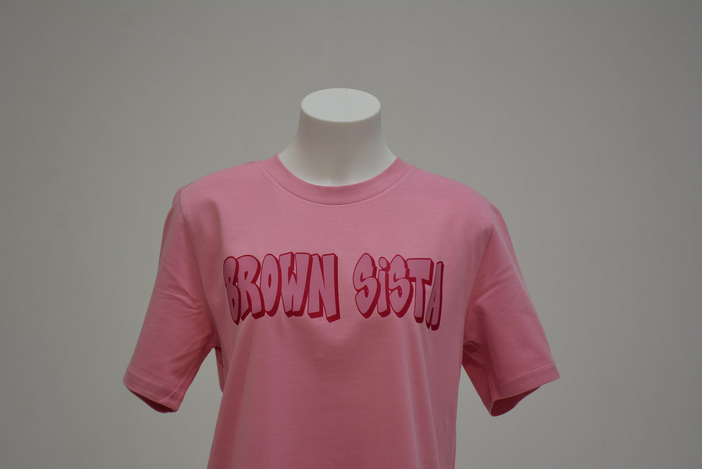 Brown Sista Light Tee Bubblegum Pink- Pink