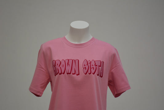 Brown Sista Heavy Tee Bubblegum Pink- Pink