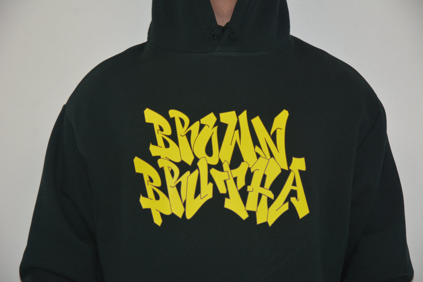 Brown Brutha Heavy Hoodie TB Street Dark Green - Yellow