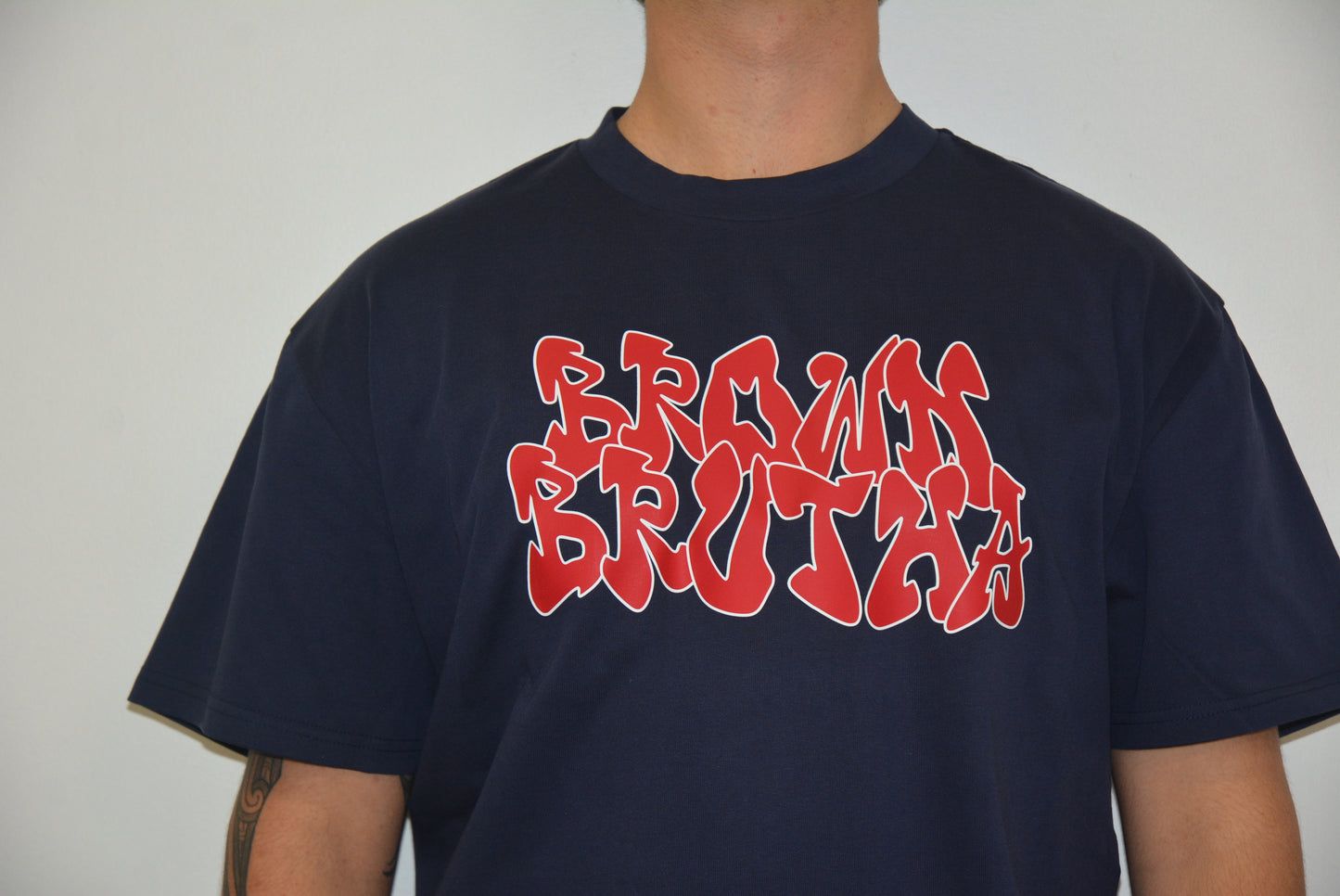 Brown Brutha Heavy Tee UTMB Blue - Red