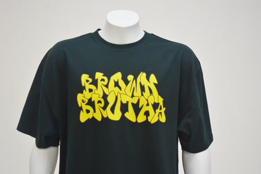 Brown Brutha Heavy Tee  UTMB Green - Yellow