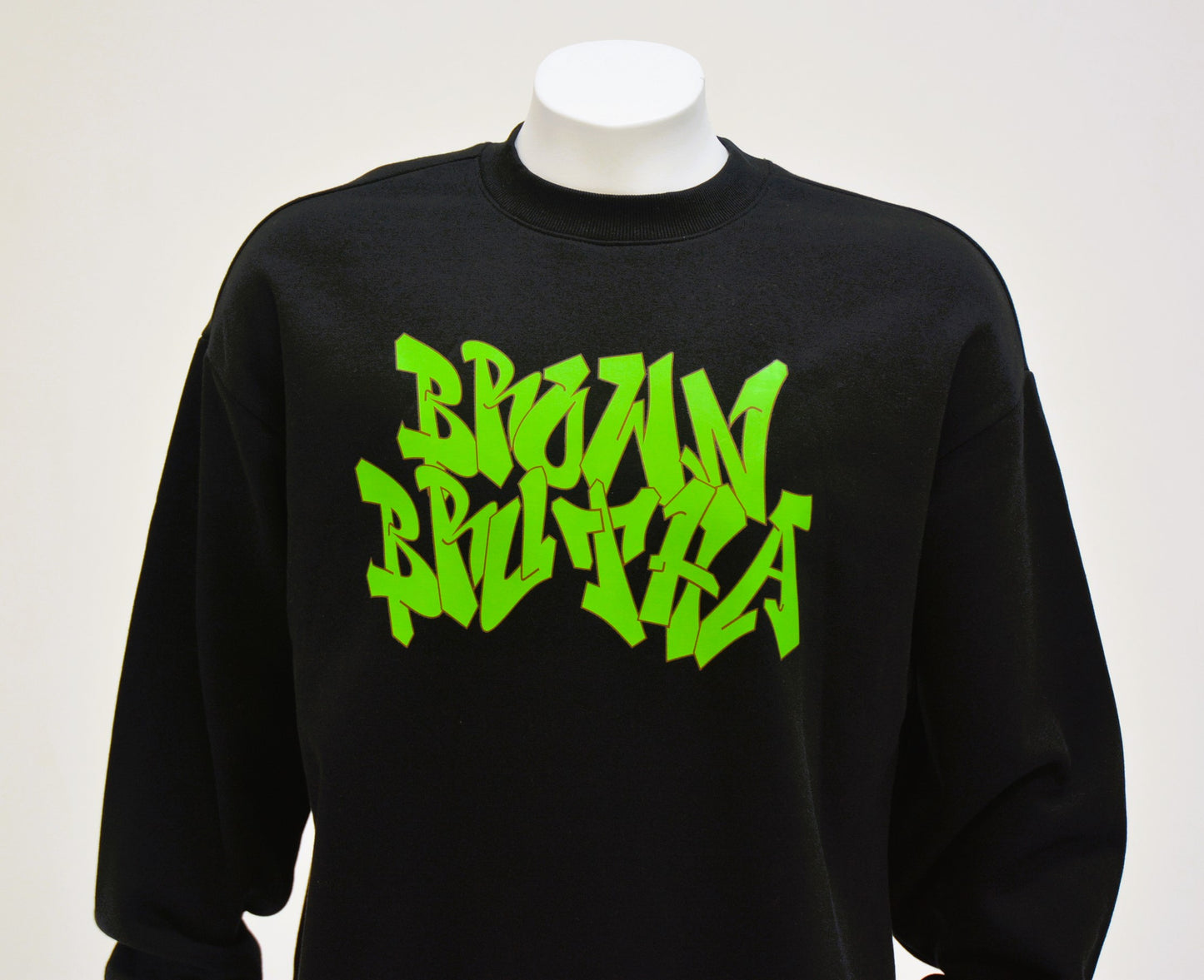 Brown Brutha TB Street Black Heavy Crew- Lime