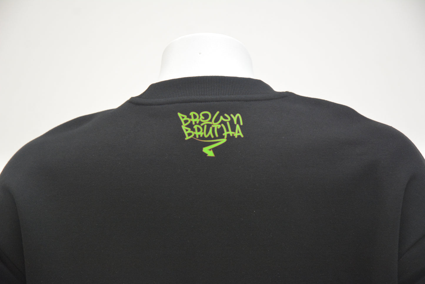 Brown Brutha TB Street Black Heavy Crew- Lime