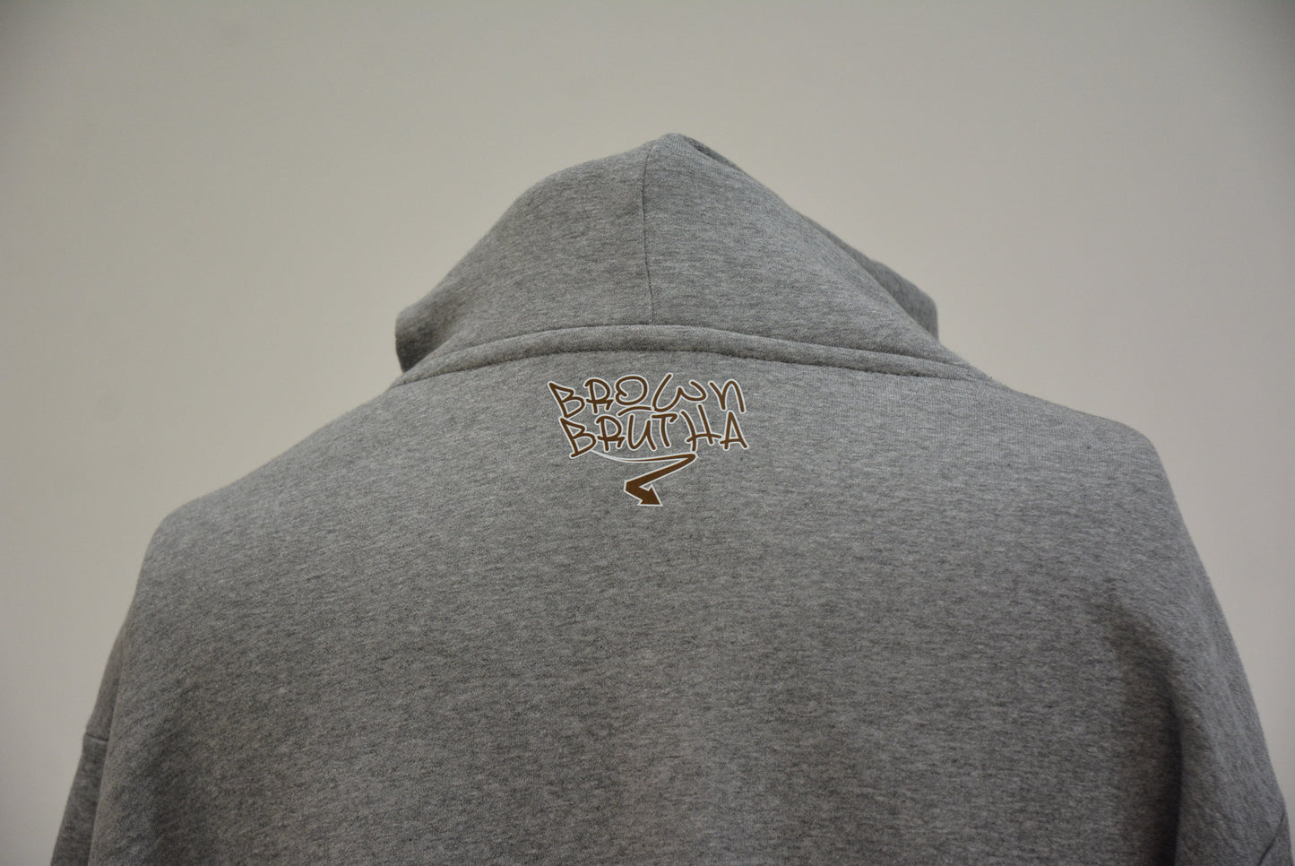 Brown Brutha TB Street Grey Heavy Hoodie- Brown