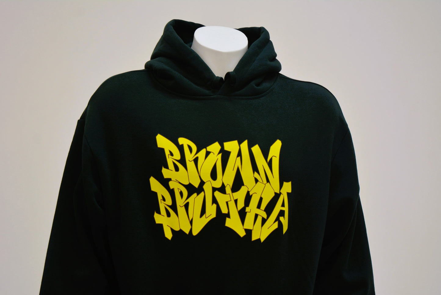 Brown Brutha Heavy Hoodie TB Street Dark Green - Yellow